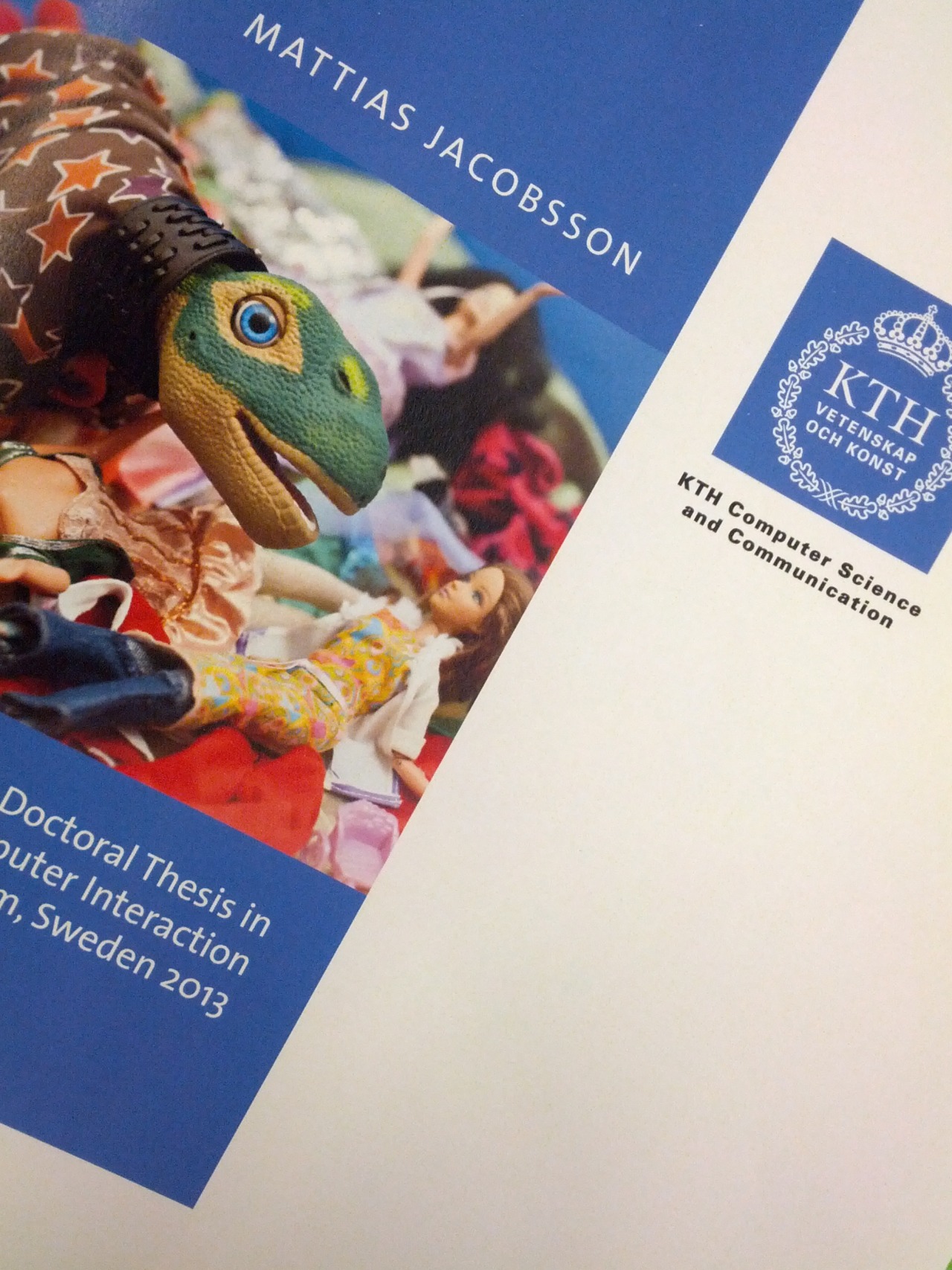 Cover of the doctoral thesis by Mattias Jacobsson from KTH, 2013